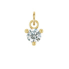 Tiny 14K yellow gold White Sapphire birthstone charm handmade in the USA