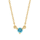 14K yellow gold-Zircon-Solitaire-Necklace-Lovely-Birthstone-Necklace