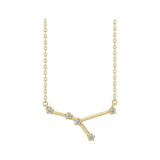 Personalized astrology pendant for Cancer with sparkling diamond details variant--14K-yellow-gold