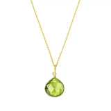 Fine peridot pendant necklace in solid 14K yellow gold variant--14K-yellow-gold variant--Peridot