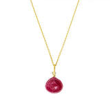14K yellow gold ruby necklace with rich red gemstone variant--14K-yellow-gold variant--Ruby