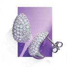 Sustainable Teardrop Pavé Diamond Earrings with Recycled Gold