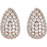 Sustainable Teardrop Pavé Diamond Earrings with Recycled Rose Gold variant--14K-rose-gold