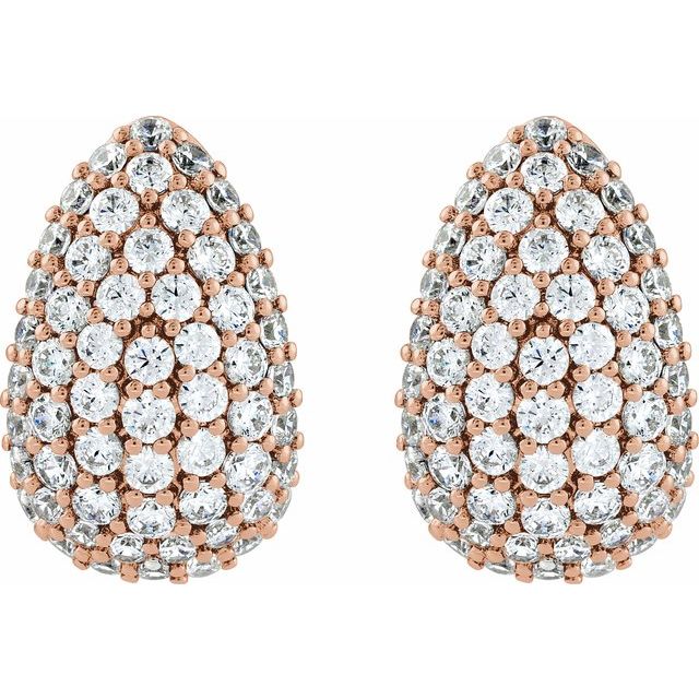 Sustainable Teardrop Pavé Diamond Earrings with Recycled Rose Gold variant--14K-rose-gold