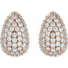     Sustainable Teardrop Pavé Diamond Earrings with Recycled Rose Gold