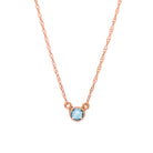 14K rose gold Aquamarine necklace, 14K rose gold Aquamarine solitaire necklace, 14K rose gold Aquamarine birthstone necklace