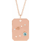 14K rose gold Cancer [constellation necklace], Cancer Zodiac Constellation Necklace, 14K rose gold Cancer necklace