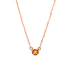 14K rose gold Citrine necklace, 14K rose gold Citrine solitaire necklace, 14K rose gold Citrine birthstone necklace