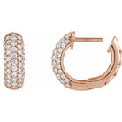 Sustainable Diamond Hoop Earrings 14.6mm Length in 14K Rose Gold