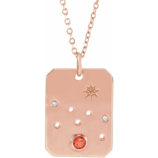 14K rose gold Taurus [constellation necklace], Taurus Zodiac Constellation Necklace, 14K rose gold Taurus necklace