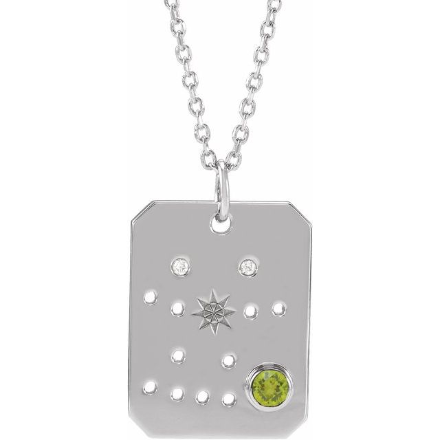 14K white gold Gemini [constellation necklace], Gemini Zodiac Constellation Necklace, 14K white gold Gemini necklace