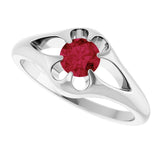 14K white gold vintage inspired ruby ring white gold variant--Ruby variant--14K-white-gold