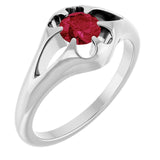 low profile ruby  statement ring in 14K white gold white gold variant--Ruby variant--14K-white-gold