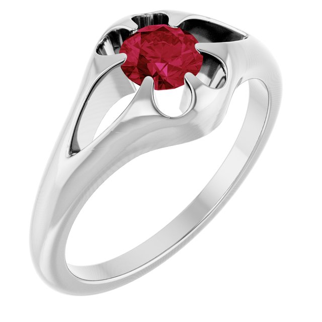 low profile ruby  statement ring in 14K white gold white gold variant--Ruby variant--14K-white-gold