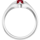 Ruby belcher-set cocktail ring in 14K white gold, handmade with recycled gold and eco-friendly gemstones.