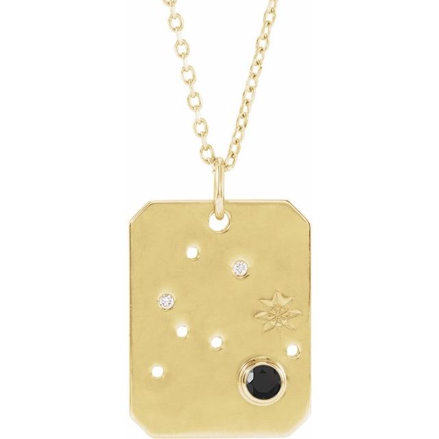 14K yellow gold Aquarius [constellation necklace], Aquarius Zodiac Constellation Necklace, 14K yellow gold Aquarius necklace