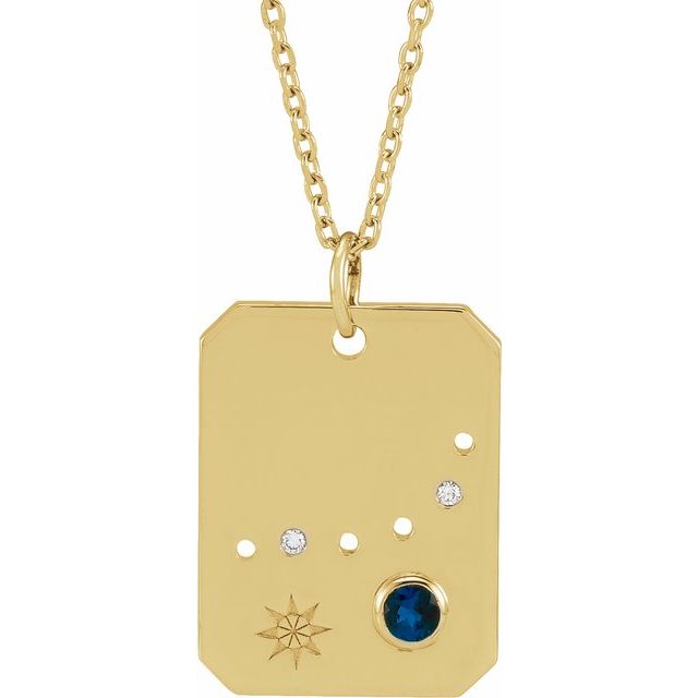 14K yellow gold Capricorn [constellation necklace], Capricorn Zodiac Constellation Necklace, 14K yellow gold Capricorn necklace