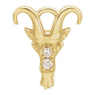 14K yellow gold Capricorn Diamond Zodiac Charm, Capricorn diamond charm, 14K yellow gold Capricorn charm