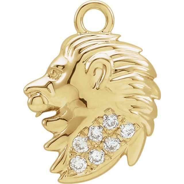 14K yellow gold Leo Diamond Zodiac Charm, Leo diamond charm, 14K yellow gold Leo charm