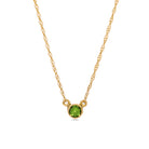 14K yellow gold Peridot necklace, 14K yellow gold Peridot solitaire necklace, 14K yellow gold Peridot birthstone necklace