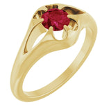 Side view Ruby belcher-set cocktail ring in 14K yellow gold yellow gold variant--Ruby variant--14K-yellow-gold