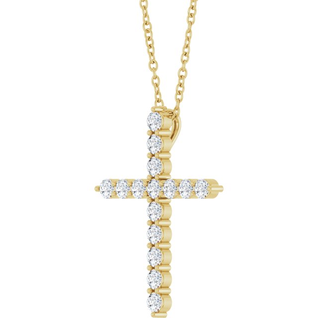 timeless diamond cross necklace on adjustable gold chain