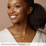 Classic cable chain necklace shown with a pendant on model