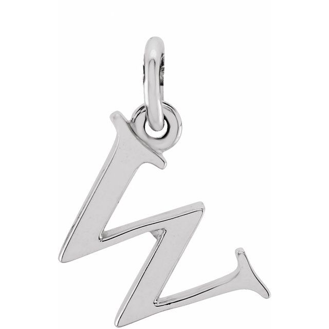 Sterling silver Lowercase W Initial Charm variant--W variant--Sterling-silver variant--14K-white-gold