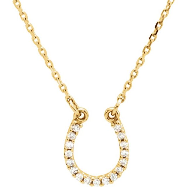 Diamond horseshoe necklace in 14K yellow gold variant--14K-yellow-gold