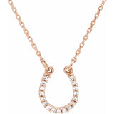 rose gold diamond horseshoe necklace variant--14K-rose-gold