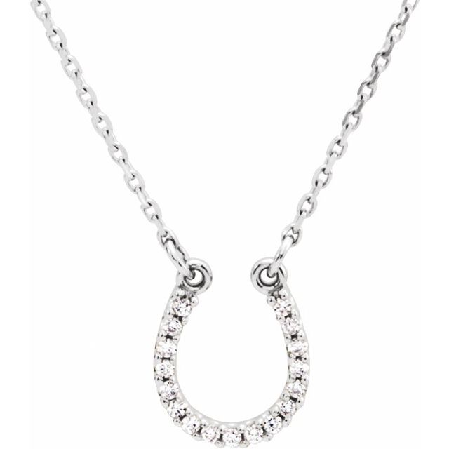 white gold diamond horseshoe necklace variant--14K-white-gold