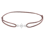 Silks cluster diamond bracelet in 14K gold on waterproof silk cord white gold variant--14K-white-gold