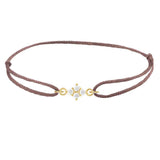 Silks cluster diamond bracelet in 14K gold on waterproof silk cord yellow gold variant--14K-yellow-gold