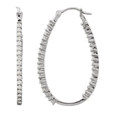Platinum inside-outside diamond hoop earrings