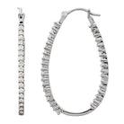 Platinum inside-outside diamond hoop earrings