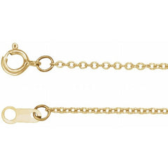 Close-up of classic cable chain and clasp variant--Gold-fill variant--16in variant--18in variant--20in variant--14K-yellow-gold