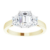 14K Yellow & White 7x5 mm Emerald Engagement Ring Mounting/white-gold/white-gold variant--Emerald variant--1CT variant--14K-yellow/white-gold