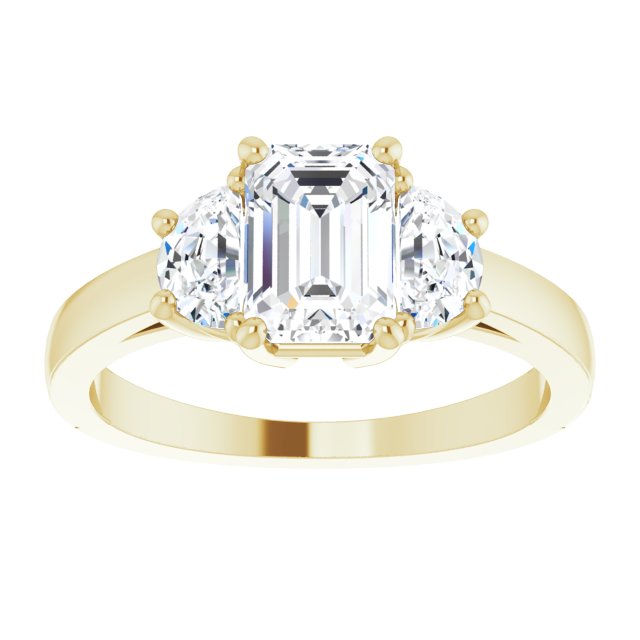 14K Yellow 7x5 mm Emerald Engagement Ring Mounting variant--Emerald variant--1CT variant--14K-yellow-gold