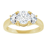 14K Yellow 6.5 mm Round Engagement Ring Mounting variant--Round variant--1CT variant--14K-yellow-gold