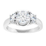 14K White 6.5 mm Round Engagement Ring Mounting variant--Round variant--1CT variant--14K-rose-gold