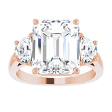 14K Rose 11x9 mm Emerald Engagement Ring Mounting variant--Emerald variant--5CT variant--14K-rose-gold