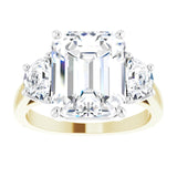 14K Yellow & White 11x9 mm Emerald Engagement Ring Mounting/white-gold/white-gold variant--Emerald variant--5CT variant--14K-yellow/white-gold