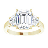 14K Yellow 9x7 mm Emerald Engagement Ring Mounting variant--Emerald variant--3CT variant--14K-yellow-gold
