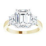 14K Yellow & White 9x7 mm Emerald Engagement Ring Mounting/white-gold/white-gold variant--Emerald variant--3CT variant--14K-yellow/white-gold
