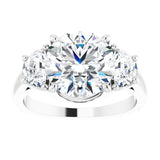 14K White 9.4 mm Round Engagement Ring Mounting variant--Round variant--3CT variant--14K-white-gold