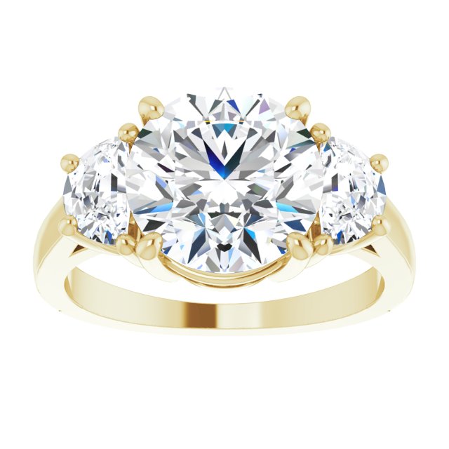 14K Yellow 9.4 mm Round Engagement Ring Mounting variant--Round variant--3CT variant--14K-yellow-gold