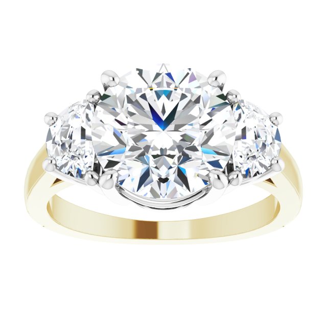 14K Yellow & White 9.4 mm Round Engagement Ring Mounting/white-gold/white-gold variant--Round variant--3CT variant--14K-yellow/white-gold