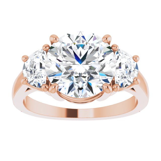 14K Rose 9.4 mm Round Engagement Ring Mounting variant--Round variant--3CT variant--14K-rose-gold