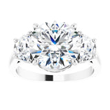 14K White 10 mm Round Engagement Ring Mounting variant--Round variant--4CT variant--14K-white-gold