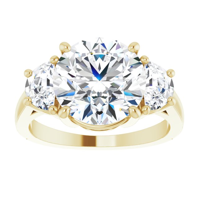 14K Yellow 10 mm Round Engagement Ring Mounting variant--Round variant--4CT variant--14K-yellow-gold
